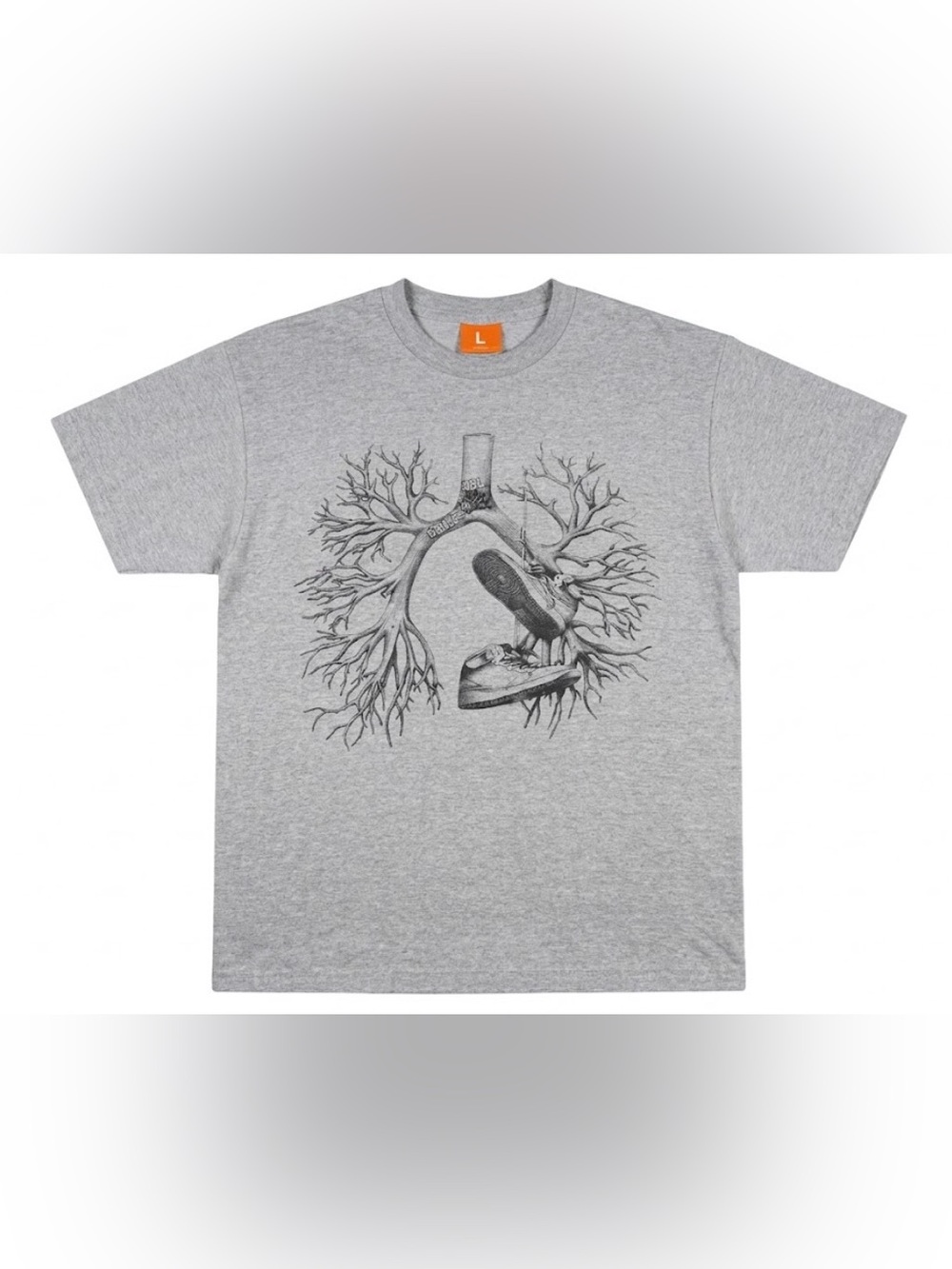 Staple Design Lungs Sneaker Graphic T Shirt Mens Large L Gray Cotton Streetwear